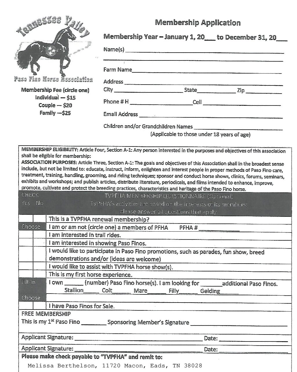 Membership Application